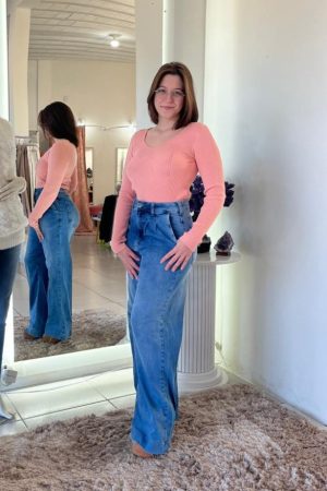Blusa Tricô Canelada Enfim Malwee – Tamanho Único